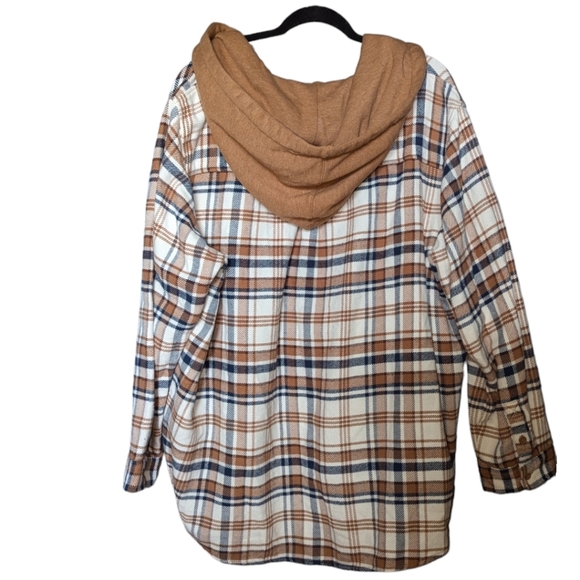 XL • American Eagle • Oversized Hooded Flannel 🧡 - Picture 3 of 7